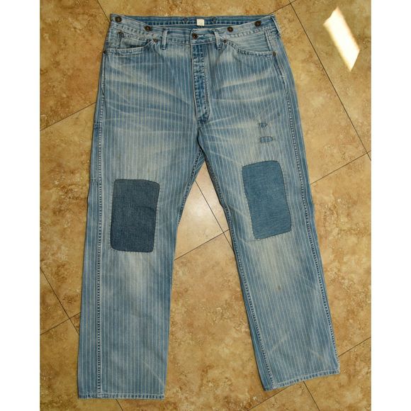 RRL - Ralph Lauren Double RL Indigo Striped Twill Pants - Picture 1 of 12